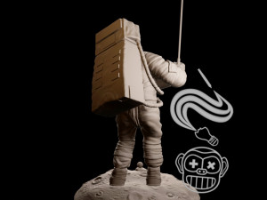 Astronauta jugando al golf- Velador 3D 打印模型