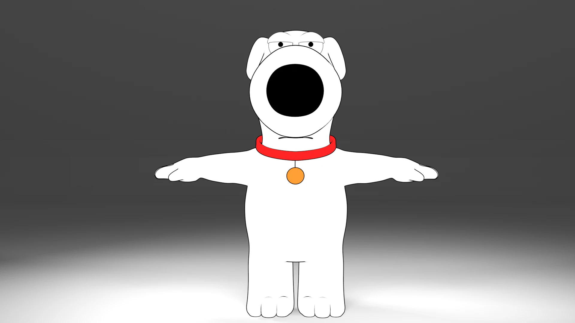 Brian Griffin 3d line-art 3D Model .c4d .max .obj .3ds .fbx .stl .blend