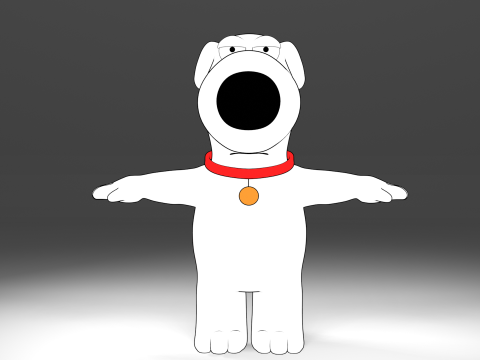 Brian Griffin 3d line-art Modelo 3D