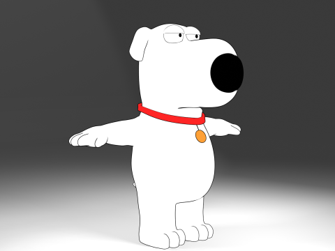 Brian Griffin 3d line-art Modelo 3D