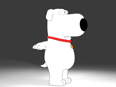 Brian Griffin 3d line-art Modelo 3D