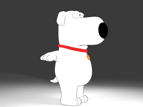 Brian Griffin 3d line-art 3D Model