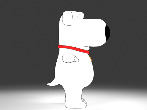 Brian Griffin 3d line-art Modelo 3D