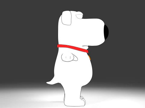 Brian Griffin 3d line-art 3D Model