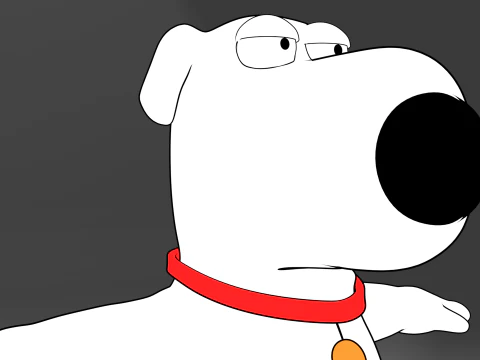 Brian Griffin 3d line-art 3D Model