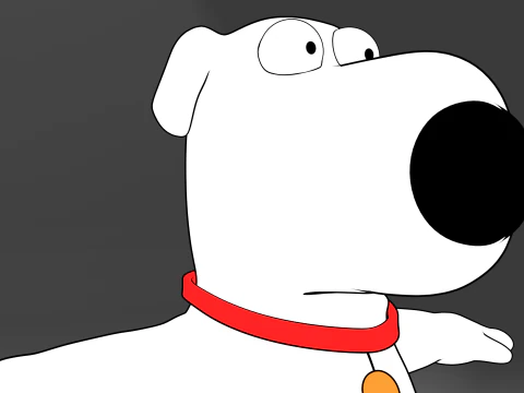 Brian Griffin 3d line-art 3D Model