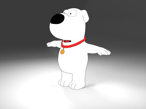 Brian Griffin 3d line-art Modelo 3D