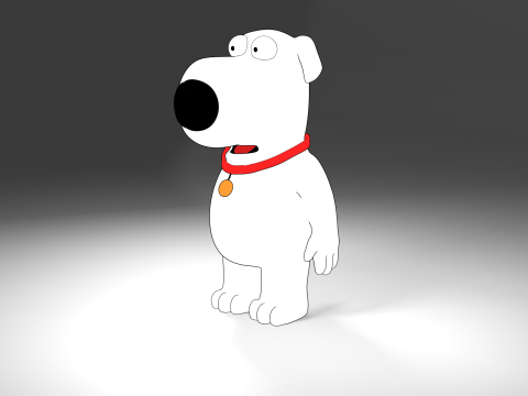 Brian Griffin 3d line-art Modelo 3D