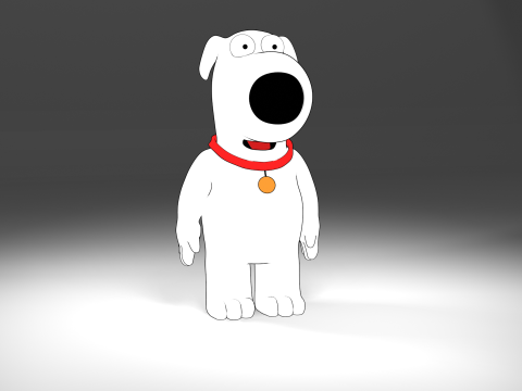 Brian Griffin 3d line-art Modelo 3D