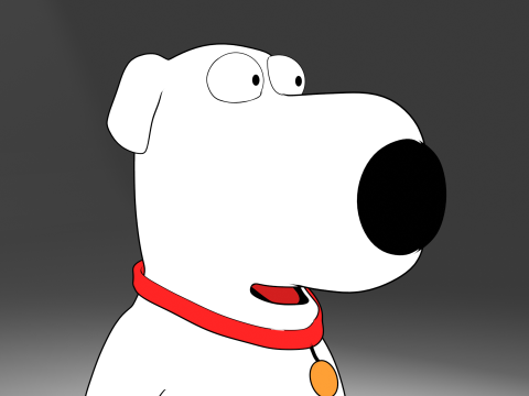 Brian Griffin 3d line-art Modelo 3D