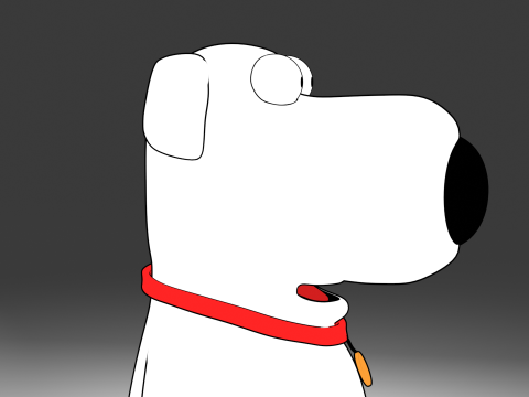 Brian Griffin 3d line-art Modelo 3D