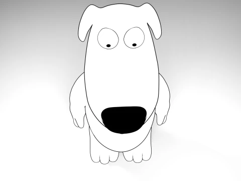 Brian Griffin 3d line-art 3D Model