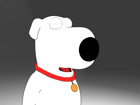 Brian Griffin 3d line-art 3D Model