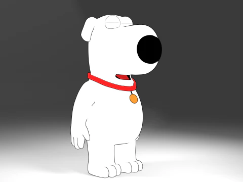 Brian Griffin 3d line-art 3D Model