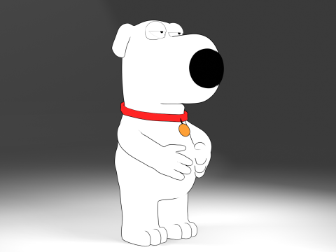 Brian Griffin 3d line-art Modelo 3D