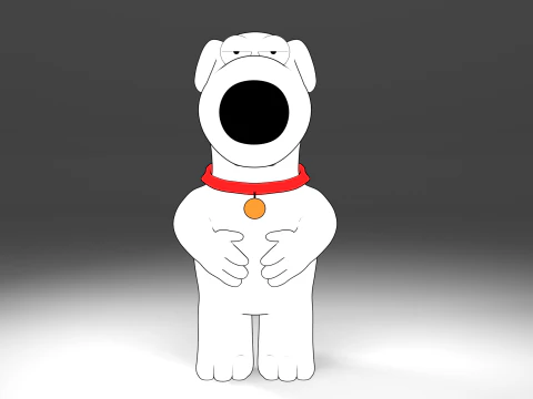 Brian Griffin 3d line-art 3D Model