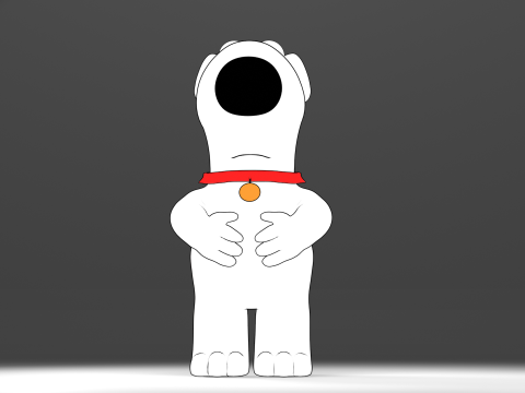 Brian Griffin 3d line-art Modelo 3D
