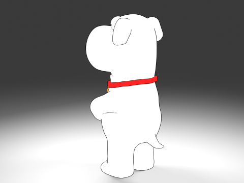 Brian Griffin 3d line-art Modelo 3D