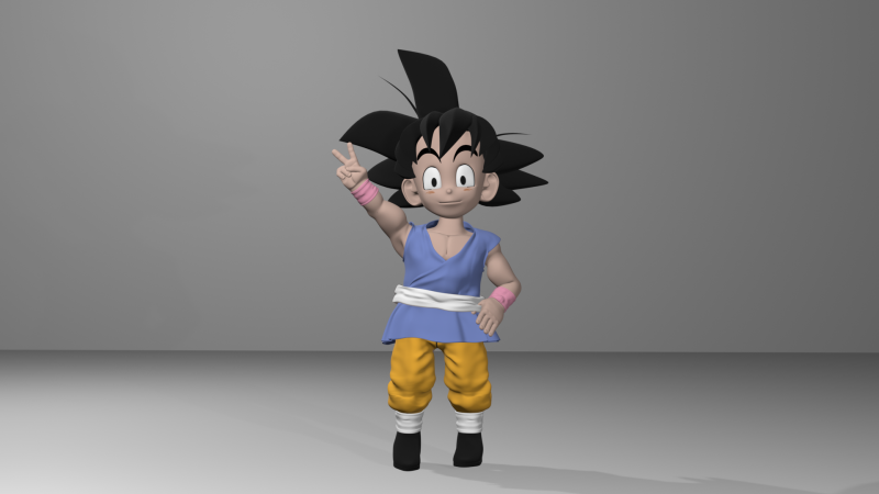 Goku GT 3D Model 3D .c4d .max .obj .3ds .fbx .stl .blend