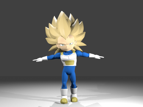 Vegeta fase3 3D 模型