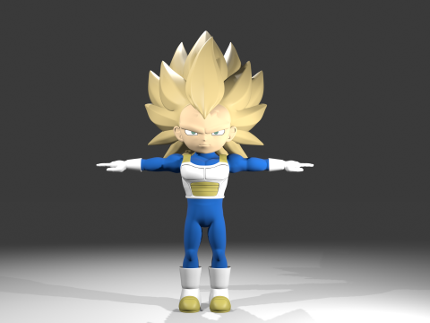 Vegeta fase3 3D 模型