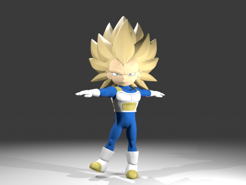Vegeta fase3 3D 模型