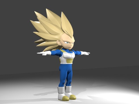 Vegeta fase3 3D 模型