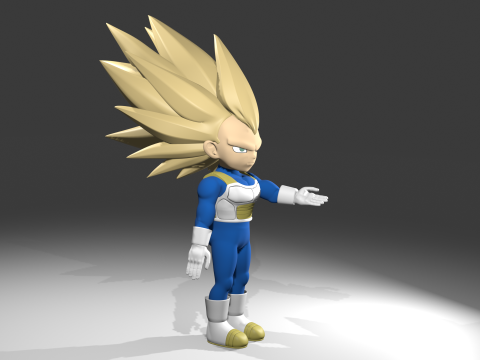 Vegeta fase3 3D 模型
