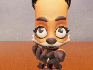 Cartoon Zooba Nix Rigged Ready For Games 3D Model