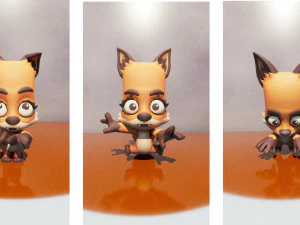 Cartoon Zooba Nix Rigged Ready For Games 3D Model