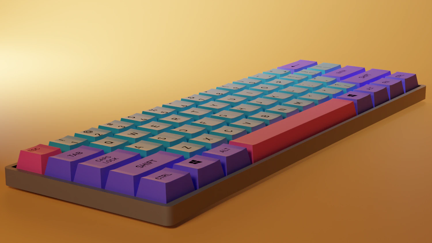 Gaming keyboard 3D Model .c4d .max .obj .3ds .fbx .stl .blend 