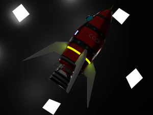 Razzo spaziale dei cartoni animati Modello 3D