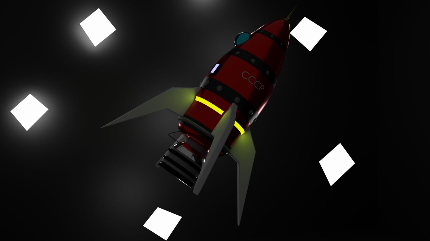 animated space rocket