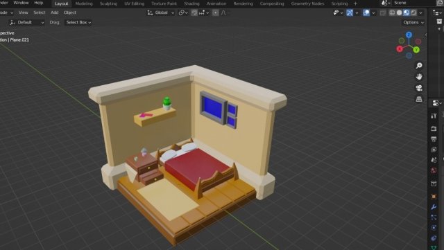 Bedroom mini room Modelo 3D .c4d .max .obj .3ds .fbx .stl .blend 