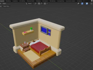 Bedroom mini room 3D Model