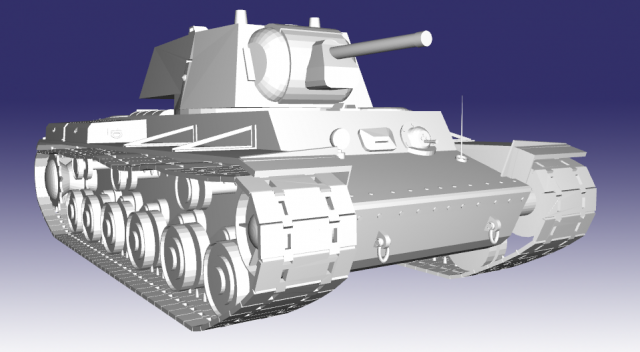 KV-1 1941 F-32 Modèle 3D .c4d .max .obj .3ds .fbx .stl .blend 