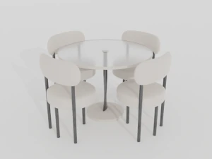 Table and chairs 3D Model