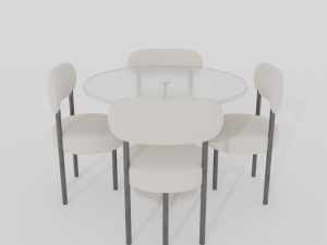 Table and chairs 3D Model
