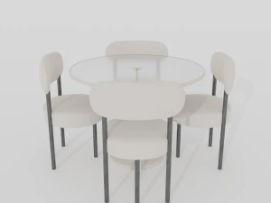 Table and chairs 3D Model