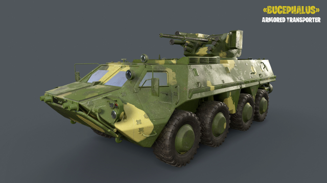 BTR-4E Bucephalus Hard Surface Low-poly 3D Model .c4d .max .obj .3ds .fbx .stl .blend 