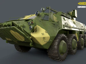 BTR-4E Buc&eacute;falo Superf&iacute;cie Dura Baixo Poli Modelo 3D