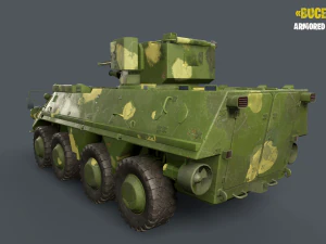BTR-4E Buc&eacute;falo Superf&iacute;cie Dura Baixo Poli Modelo 3D