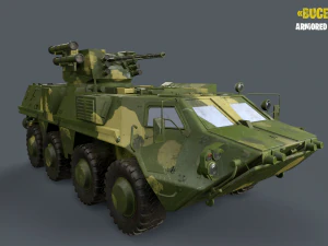 BTR-4E Buc&eacute;falo Superf&iacute;cie Dura Baixo Poli Modelo 3D
