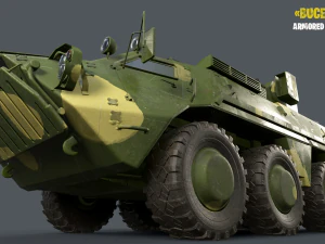 BTR-4E Buc&eacute;falo Superf&iacute;cie Dura Baixo Poli Modelo 3D