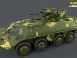 BTR-4E Buc&eacute;falo Superf&iacute;cie Dura Baixo Poli Modelo 3D
