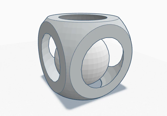 Sphere in Cube 3D Print Model .c4d .max .obj .3ds .fbx .stl .blend 