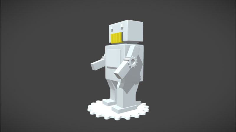 Cartoon Robot 3D प्रिंट मॉडल .c4d .max .obj .3ds .fbx .stl .blend 