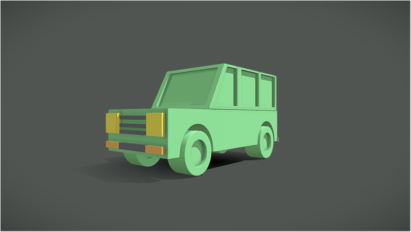 Cartoon Offroading SUV 3D Print Model .c4d .max .obj .3ds .fbx .stl .blend 