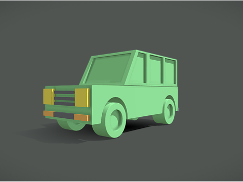 Cartoon Offroading SUV 3D Print Model