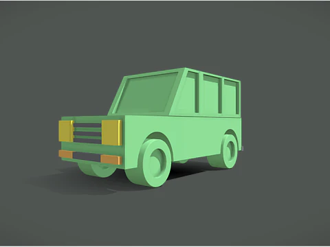 Мультяшный внедорожный внедорожник 3D Принт Модель